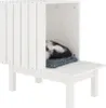 The Living Store Katzenhaus Weiß 60x36x60 cm Massivholz Produktbild-Vorschau 6