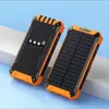 Two solar power banks are displayed on a light blue and white background. Produktbild-Vorschau