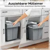 HOMCOM Abfallsammler Ausziehbar mit 2 x 20L herausnehmbaren Produktbild-Vorschau 4