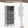 A diagram showing the dimensions of a gray storage cabinet next to a silhouette of a person. Náhled obrázku produktu