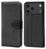 A black flip case for a smartphone, shown from the front and back. Produktbild-Vorschau