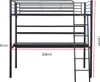 Lit mezzanine avec bureau "Alona" - 90 x 190 cm - Noir Voir les images du produit 3