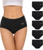 5 Stück Slips Damen Baumwolle,Stretch Hohe Taille Produktbild-Vorschau 1