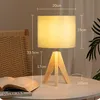 Lampa stołowa EDISHINE z drewna, lampka nocna LED z Podgląd zdjęcia produktu 6