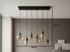 Lampadario a 6 luci Lumina con vetro ambrato Anteprima dell’immagine prodotto 3