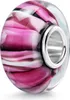 MATERIA by Matthias Wagner Glas Bead rosa pink mit Streifen Produktbild-Vorschau 1