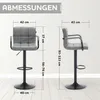 Meisterhome® Sgabello da bar set di 2 - regolabile in Anteprima dell’immagine prodotto 3