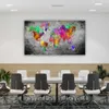 Weltkarte Pop Art Abstract Leinwandbild Wandbild Kunstdruck Produktbild-Vorschau 3