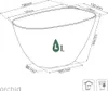 A line drawing of a plant pot with dimensions indicated by dashed lines and measurements. Anteprima dell’immagine prodotto