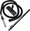 A set of vacuum cleaner accessories, including a flexible hose, a floor nozzle, and two extension tubes, arranged on a white background. Produktbild-Vorschau