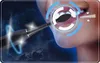 Close-up of a person's mouth and teeth being brushed by an electric toothbrush, with futuristic graphics and a starry background. Náhled obrázku produktu