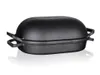 A black cast iron double loaf pan with a lid, shown from a side angle on a white background. Anteprima dell’immagine prodotto