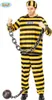 costume de prisonnier jaune et noir à rayures pour hommes Voir les images du produit 1