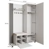 A diagram of a wardrobe set with dimensions. Produktbild-Vorschau