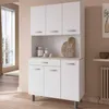 Buffetschrank Pavel 185cm hoch - matt weiß/akazienfarben Produktbild-Vorschau 2