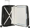 An open black Samsonite trolley suitcase is shown, displaying its interior. Produktbild-Vorschau