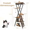 Tiragraffi COSTWAY, tiragraffi per gatti da 185 cm con 4 Anteprima dell’immagine prodotto 2