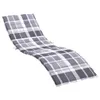 vidaXL Sonnenliegen-Auflage Grau Karomuster 200x50x3 cm Produktbild-Vorschau 1