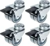ruote gemelle da 50 mm 2" in gomma grigia girevoli con Anteprima dell’immagine prodotto 1