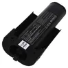 A black battery pack with a black holder, shown at an angle on a white background. Produktbild-Vorschau