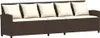 vidaXL Gartensofa 5-Sitzer mit Kissen Braun Poly Rattan Produktbild-Vorschau 1