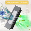 An air filter is shown with illustrations of viruses and clean air flowing through it. Anteprima dell’immagine prodotto
