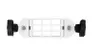 A white product with black knobs on a white background. Produktbild-Vorschau