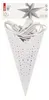 LED Papierstern zum Aufhängen mit silbernem Glitzer in der Mitte, weiß, 60 cm, Innen Produktbild-Vorschau