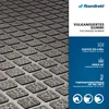 A close-up, angled view of a textured rubber matting with informational text and icons on the right side. Produktbild-Vorschau