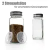 BigDean 12er Set Gewürzgläser eckig - luftdichte Produktbild-Vorschau 5