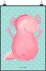Mr. & Mrs. Panda Bild Axolotl Hurra DIN A2 - Türkis Pastell Produktbild-Vorschau 1