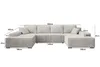 Ecksofa Couch U-Form mit Schlaffunktion, POSO-Stoff Produktbild-Vorschau 7