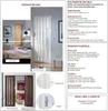 A collage of images showing a folding door in different colors and close-ups of its features. Produktbild-Vorschau
