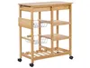 BELIANI Servierwagen Hellbraun Bambusholz 80 x 67 x 37 cm Produktbild-Vorschau 5