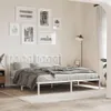 vidaXL Postel s čelem kovová bílá 180x200 cm Náhled obrázku produktu 2