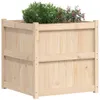 A wooden planter box filled with plants. Voir les images du produit