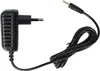 A black power adapter with a European plug and a black cable with a yellow-tipped connector. Produktbild-Vorschau