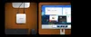 A split image showing a GEEKOM Mini PC setup on the left and a computer monitor displaying multiple windows on the right. Produktbild-Vorschau