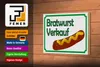 Holzschild Hinweis 18x12cm Bratwurst Verkauf Restaurant Produktbild-Vorschau 3