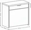 A line drawing of a shoe cabinet with dimensions indicated. Náhľad obrázku produktu