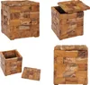 vidaXL Tabouret avec espace de rangement en teck massif - Voir les images du produit 1