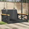 vidaXL Závesné kreslo čierne 63x62x40 cm Poly ratan Náhľad obrázku produktu 2