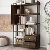 Libreria Sweiko, libreria a 6 ripiani con ante e cassetti Anteprima dell’immagine prodotto 5