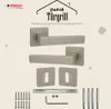 A product image showcasing door handles and related hardware, with text and branding elements. Produktbild-Vorschau