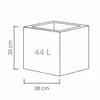 A line drawing of a cube-shaped planter with dimensions and volume indicated. Podgląd zdjęcia produktu