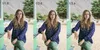 Three images of a woman sitting at a counter, demonstrating different aperture settings (f/1.8, f/2.8, f/5.6) on a camera lens. Náhľad obrázku produktu