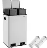tectake® Mülleimer mit 2 Fächern, mit Fußpedalen, Produktbild-Vorschau 1