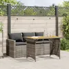 The Living Store 2-tlg. Garten-Essgruppe mit Kissen Grau Produktbild-Vorschau 2