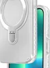 A close-up view of a white iPhone case with a built-in ring stand, showing the side profile of the case and a portion of a green and blue screen. Anteprima dell’immagine prodotto