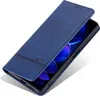 A blue flip case for a smartphone, shown open on a white background. Produktbild-Vorschau